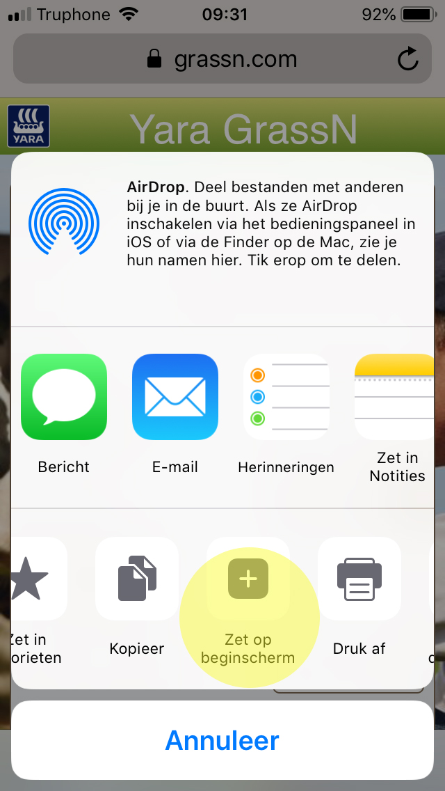 GrassN app instructies: stap 2